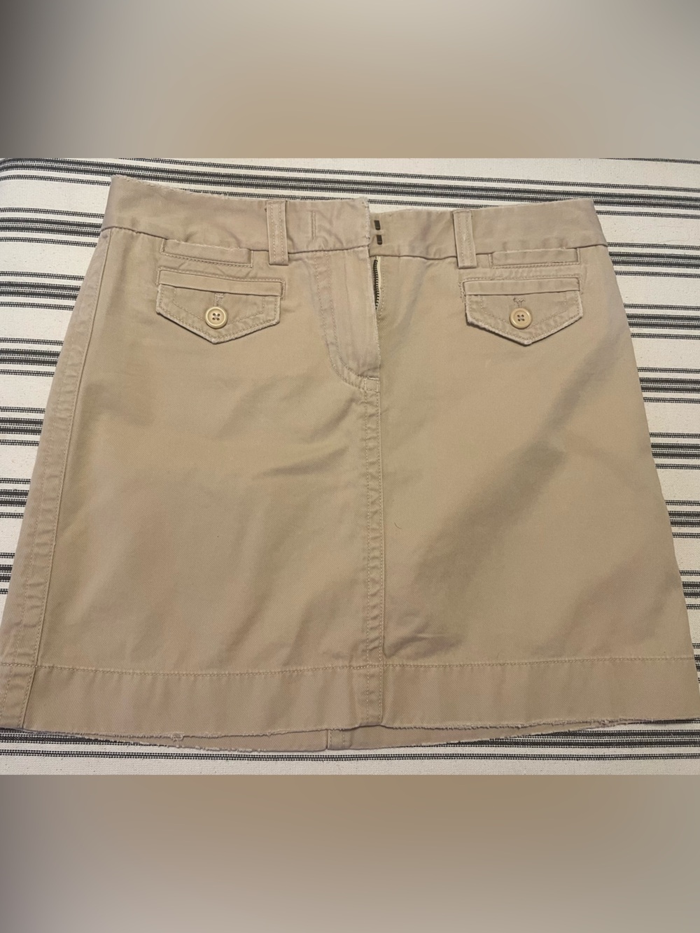 J. Crew Tan Cotton Button-Front Skirt